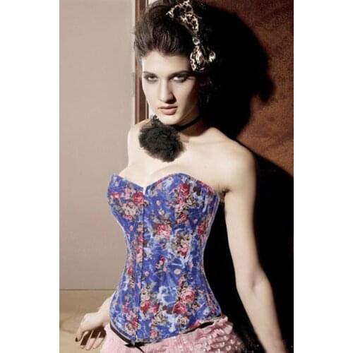 Sexy Lingerie Corset Women steampunk clothing Lace Up boned Overbust Bustier Waist Cincher Body shaper corse 2767 S-XL