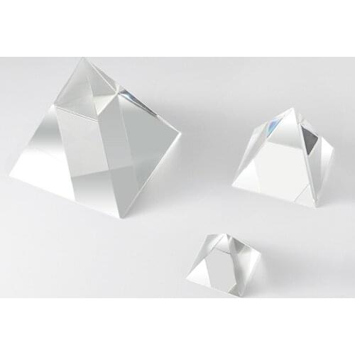 4 Sizes Modern K9 Crystal Glass Egyptian Pyramid Paperweight Creative Home Ornaments Decorative Craft Crystal Cone-Shape Blank