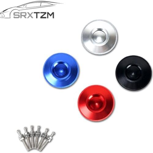 SRXTZM Universal 30mm Push Button Billet Hood Pins Lock Clip Kit Engine Bonnets Lock Aluminum Car Quick Latch 4 Colors 1pcs