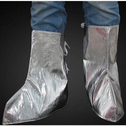 High Temperature Resistant Aluminum Foil Foot Protector Heat Insulation Foot Cover Flame Retardant Protective Cover
