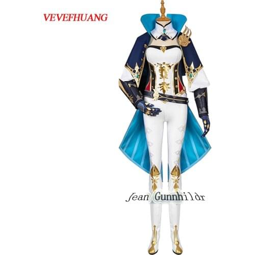 VEVEFHUANG Kосплей Genshin Impact Jean Cosplay Costume Carnival Halloween Dress Women Performance Outfit Props Xmas Suit Party