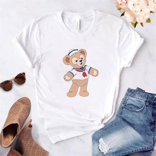 Duffy Disney Bear Tshirt Women Short Sleeve Summer Top Casual Cartoon Tees Harajuku Girl T Shirt Dropship