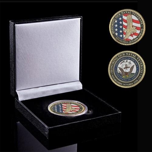1775 October 13TH Established US Navy Honoring Our Naval Veterans Challenge Value Coin W/ Luxury Coin Box