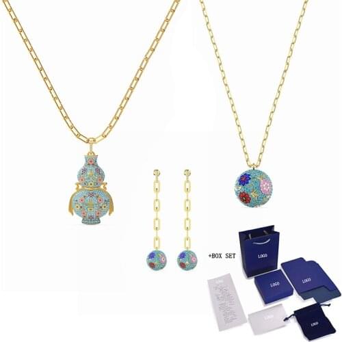 2021 Fashion Jewelry SWA New FLOWER FORTUNE Set Exquisite Lucky Flower Pattern Decoration Female Engagement Luxury Jewelry Gift