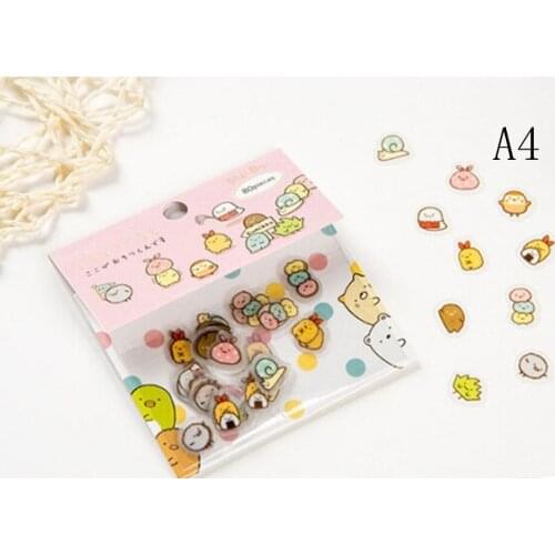 80 Pcs/pack Kawaii Stickers DIY Cute Cartoon PVC Stickers Lovely Cat Bear Sticker For Diary Decoration