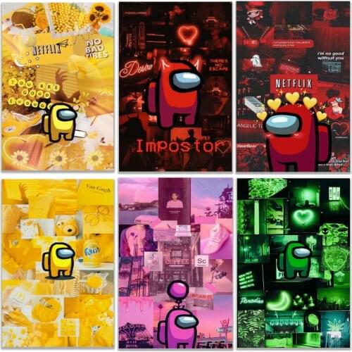 5D DIY Full Square Drill Diamond Painting Disney Cartoon Game Amongs Us Diamond Embroidery Mosaic Handmade Art Home Decor Gift
