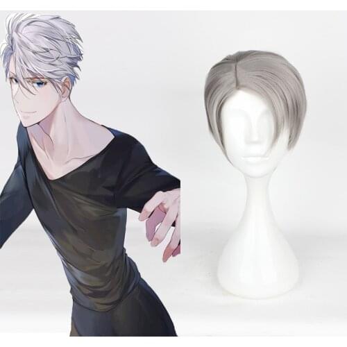 Anime Yuri!!! On Ice Cosplay Wig Victor Nikiforov Cosplay Wigs Heat Resistant Synthetic Halloween Carnival Party Unisex Wigs