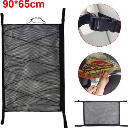 Car Ceiling Storage Net Pocket Interior Roof Bag Cargo Net Universal Car Trunk Storage Pouch Sundries Storage Organizer Shipping