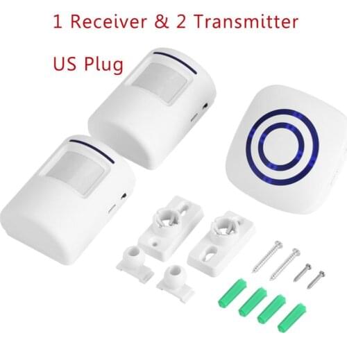 110V-240V Wireless Doorbell PIR Infrared Sensor Motion Detector Entry Door Bell Alarm w/ Receiver & Transmitter EU/US Plug Hot