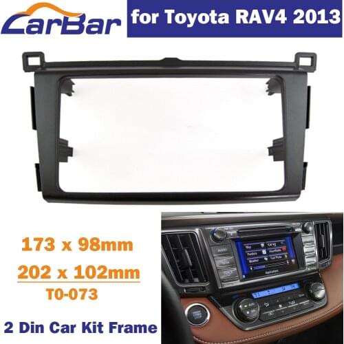 CarBar 2 Din Car Radio Fascia for Toyota RAV4 RAV-4 2013+ Dashboard Frame Panel Trim Kit Car Stereo Dash
