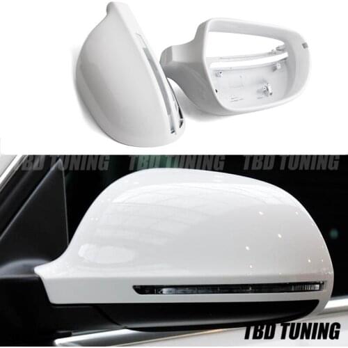 Mirror Cover For Audi A3 8P A4 S4 B8 8K A5 S5 B8 8K A6 S6 C6 4F Q3 SQ3 2008 2009 2010+ Gloss Black &White Rear Vew Mirror Cover