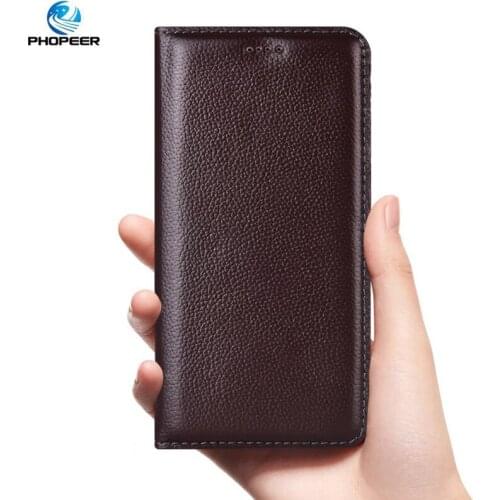 Litchi Genuine Leather Case For ASUS ZenFone 4 Max ZC520KL ZC554KL Pro ZS551KL ZE554KL Case Luxury Flip Cover Mobile Phone Case