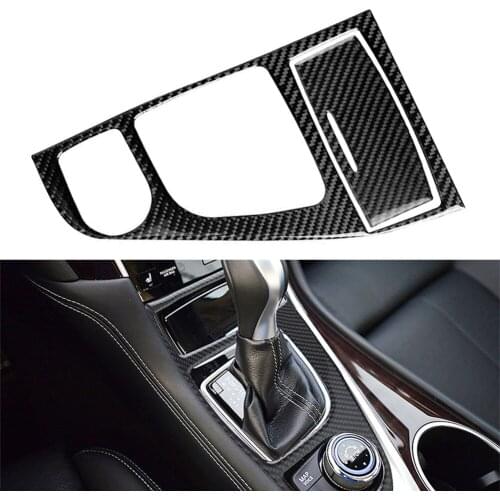 For Infiniti Q50 Q60 2014-2019 Carbon Fiber Car Console Gear Shift Box Panel Cover Trim