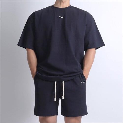 New style Mens Oversized T Solid Color Gym Clothing Bodybuilding Fitness Loose Sportswear T-shirt Streetwear Fashion