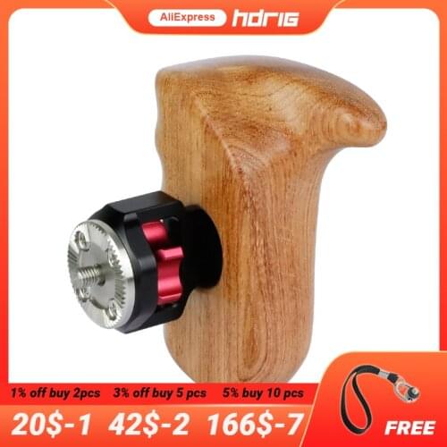 HDRIG Wood Wooden Handle Grip Right Side with ARRI Rosette Mount for RED DSLR Camera Cage Shoulder Kit
