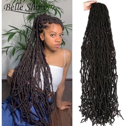 Belle Show 36 Inch Faux Locs Crochet Hair Long Hook Braids Accessories Wholesale Curly Dreadlock Braiding Hair Extensions