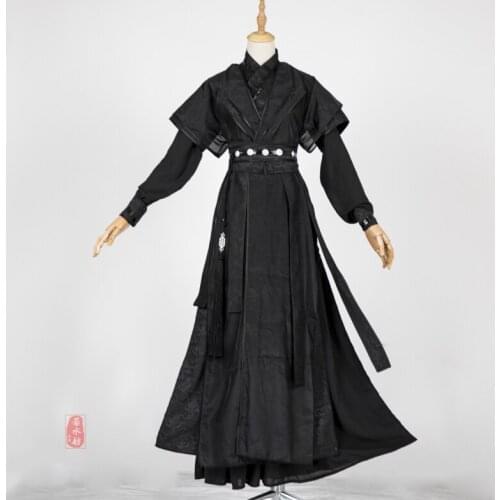Anime Tian Guan Ci Fu He Xuan Gu Yun Cosplay Costume Black Chinese Hanfu Halloween Carnival Cosplay Party Props Accessories
