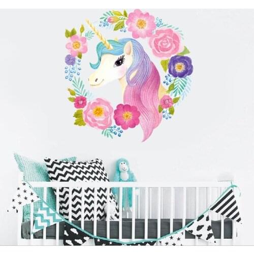 Colorful Unicorn Wall Stickers Living Room Unicorn Vinyl Wall Decals Bedroom Nursery Decoration Murals Stickers Muraux