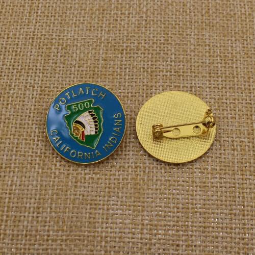 2019 custom round safety pin badge with safety pin
