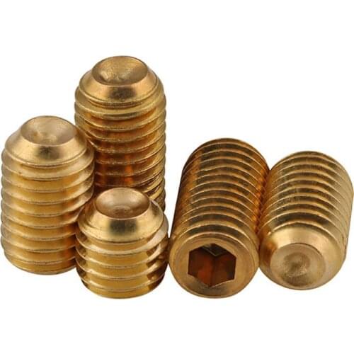 Brass machine meter rosh standard copper headless hexagon socket screw tightening top wire M5M6M8M10M12