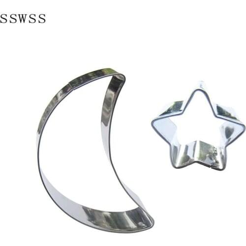 Moon And Lucky Star Cookie Cutters Baking Molds,Cake Decorating Fondant Tools,Direct Selling