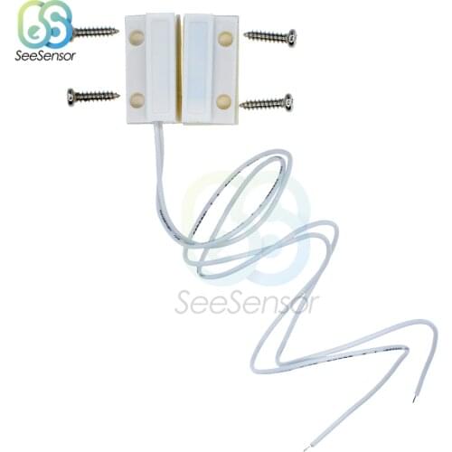 MC-38 Wired Door Window Sensor Detector Magnetic Switch Normally Closed Normally Open NC/NO for Home Security Alarm System