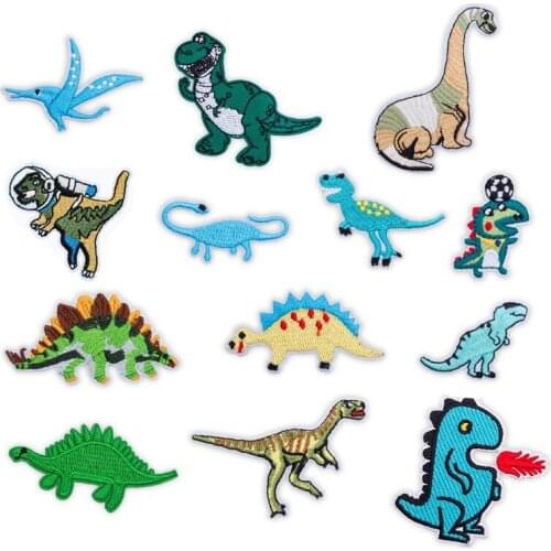 Cartoon Dinosaur Patch DIY Embroidered Cloth Stickers Animal Badge Clothing Accessories Patch Cloth Stickers Iron on Patches New