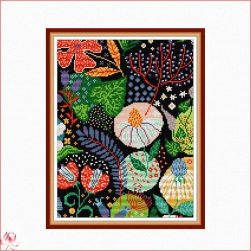 Colorful Flowers Chinese Cross Stitch Kits Ecological Cotton Stamped Printed 14 11CT DIY Easy to Use Home Decoration Crafts