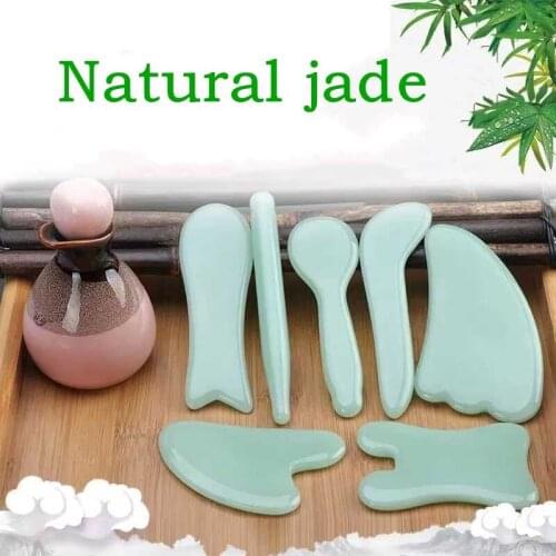 Natural Quartz Resin Beeswax Guasha Jade Edge Body Massager Crystal Energy Stone Scraper for Blood Circulation Health