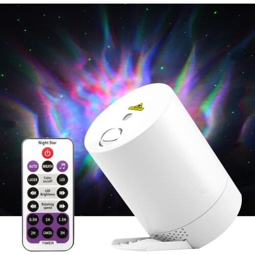 Night Light Starry Sky Projector Water Wave Lamp LED star music Rotating Remote Control Adjustable Bedroom Bedside Lamp KTV