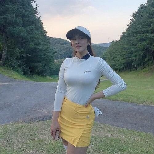 Autumn New Golf Apparel Ladies Long-Sleeved T-Shirt Quick-Drying Breathable V-Neck Slim Stretch Base Shirt Jersey
