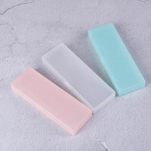 Simple transparent pencil case pencil box Plastic storage box Learning stationery Office Supplies