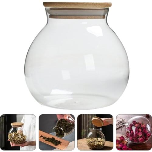 Transparent High Borosilicate Glass Sealed Can Storage Tank Grains Storage Jar Creative Cork Tea Containers Kitchen Storage