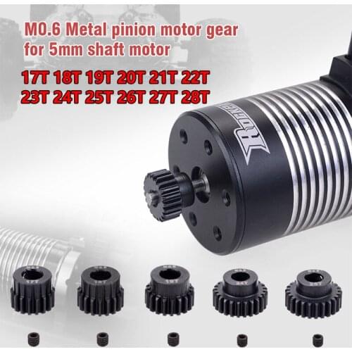 SURPASS HOBBY 3PCS M0.6 32DP 5.00mm Metal Pinion Motor Gear 13T-28T 16T 17T 18T 19T 20T 21T for 1/8 1/10 RC Car Monster Truck