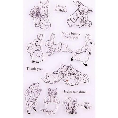 Thank You Bunny Silicone Clear Seal Stamp DIY Scrapbooking Embossing Photo Album Decorative Paper Card Craft