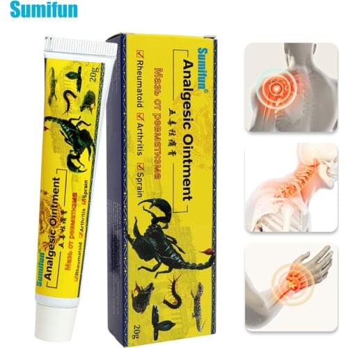 Sumifun 1box Scorpion Venom Analgesic Ointment Body Joint Pain Cream Muscle Sprain Pain Ointment Knee Ache Medical Plaster