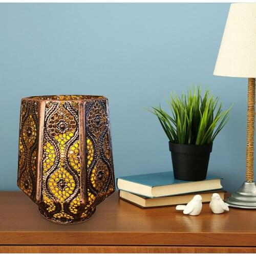 Lights Lamp Decor Yard Home Accessories Vintage Iron Metal Art Candle Holder Hollow Candlestick Wedding Tabletop Decor