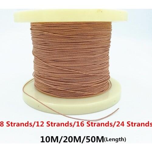 10m/20m/50m 8/12/16/24 Strands Speaker Lead Wire Braided Twisted Copper Cable Gold DIY for 5"-15"Inch Subwoofer Free Shipping