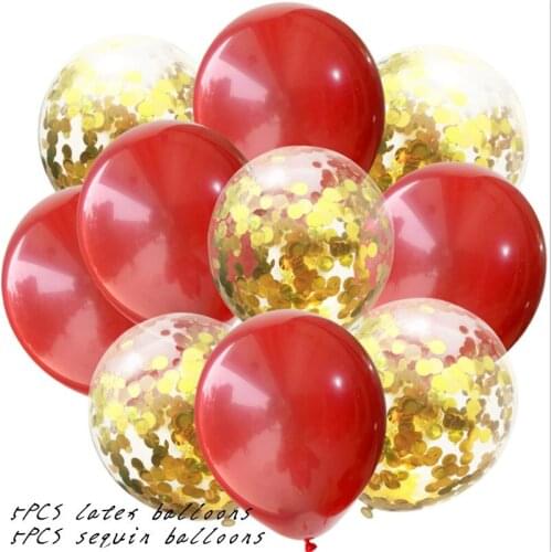 20PCS 12 Inch Latex Balloon Rose Gold Confetti Baby Shower Birthday Party Decoration Wedding Anniversary Child Gift Helium
