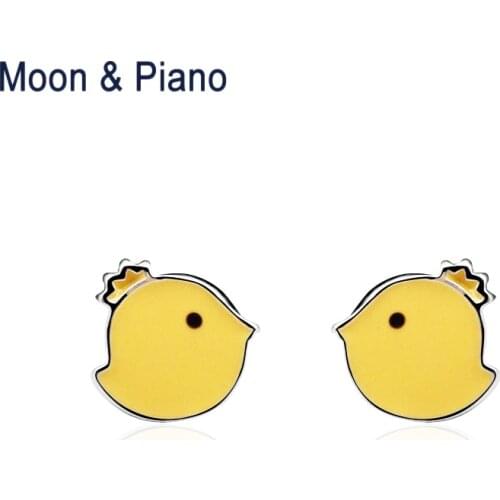 925 Sterling Silver Little Chick Stud Earrings Fine Jewelry Women Funny Cute Animal Casual Style Personality Lady Birthday Gift