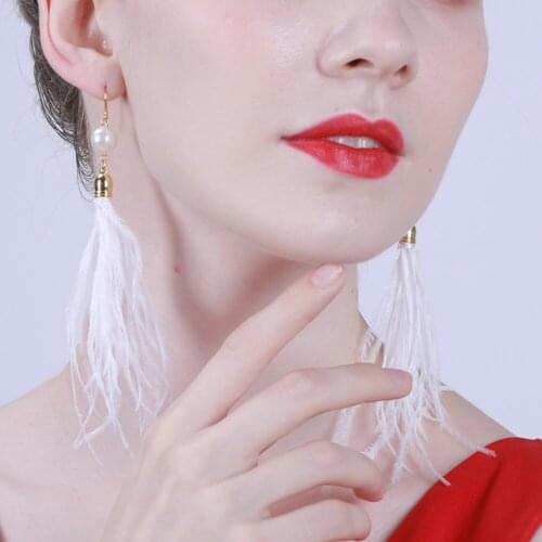 925 Sterling Silver Jewelry Female Gold Long Tassel White Earings for Women 2019 Statement Jewel Accessories Christmas Gifts