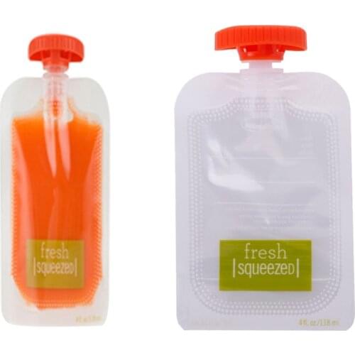 Practical 10PCS Resealable Fresh Squeezed Pouches Baby Weaning Food Puree Reusable Squeeze For Newborn#281643