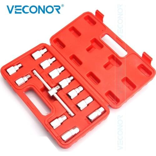 12Pcs Drain Plug Sump Key Set Gearbox Axle Repair Oil Sump Screw Sleeve Wrench Oil Bottom Screw Wrench