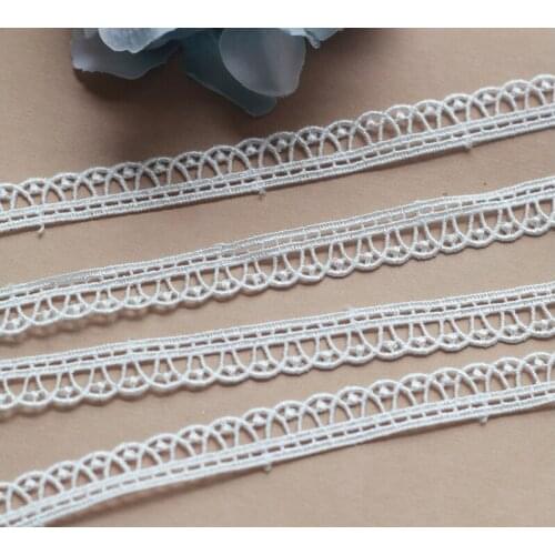 12Yds Handmade Fabric Lace Trim Patchwork Material 14mm Width White Laces Ribbon DIY Garment Sewing Accessories