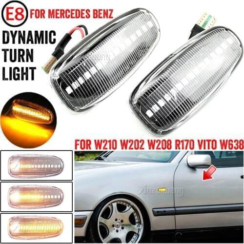 2 pieces Dynamic Side Marker Turn Signal Light For Mercedes-BENZ E-Class W210 C-Class W202 W208 W638 R170 Blinker Light
