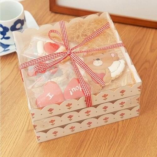 30pcs Macaron Packaging Box Biscuit Candy Carton Window Transparent Wedding Birthday Baking Gift Boxes