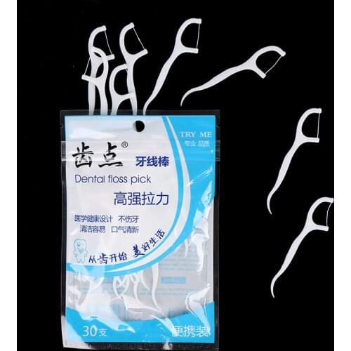 30PCS Portable Dental Floss Teeth Sticks Oral Care Hygiene Dental Flosser