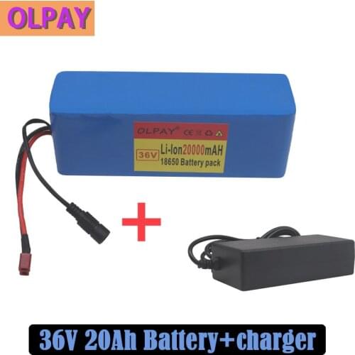 36V 10S3P 20Ah 500W high power capacity 42V 18650 lithium battery pack 20000mAh electric bicycle bicycle scooter BMS+charger