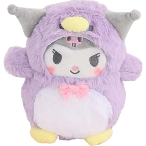 5 Styles Anime Plush Cute Girly Heart Kawaii Kuromi Cinnamoroll My Melody Plush Transform Into A Cute Penguin Kid Toy Girl Gift