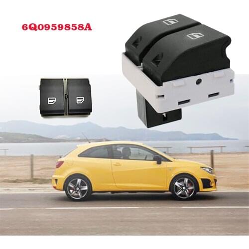 2pcs 6Q0959858 6Q0959858A ABS Front Electric Power Window Console Switch Button For V-W/Seat/Ibiza/Cordoba POLO 9N 20012005